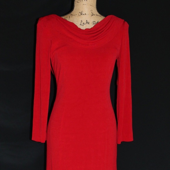 Red Sexy Slinky Vintage Jessica Howard Dress sz 6 - Picture 3 of 6